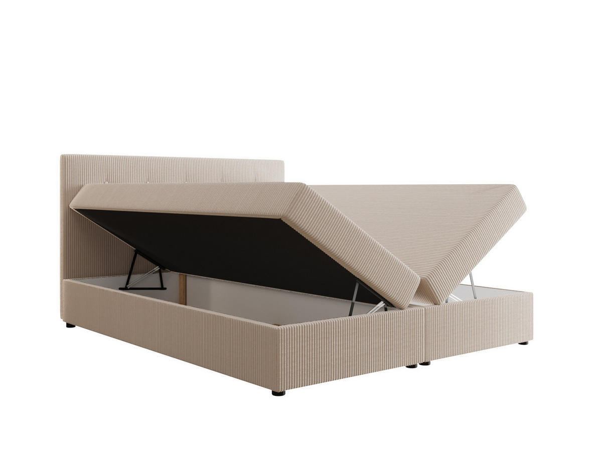 BOXBETT FADO 22 mit Matratze H3, Bonell und Topper 140x200 Zoom 1 - Creme, Holz/Textil (140/200cm) - Bedante