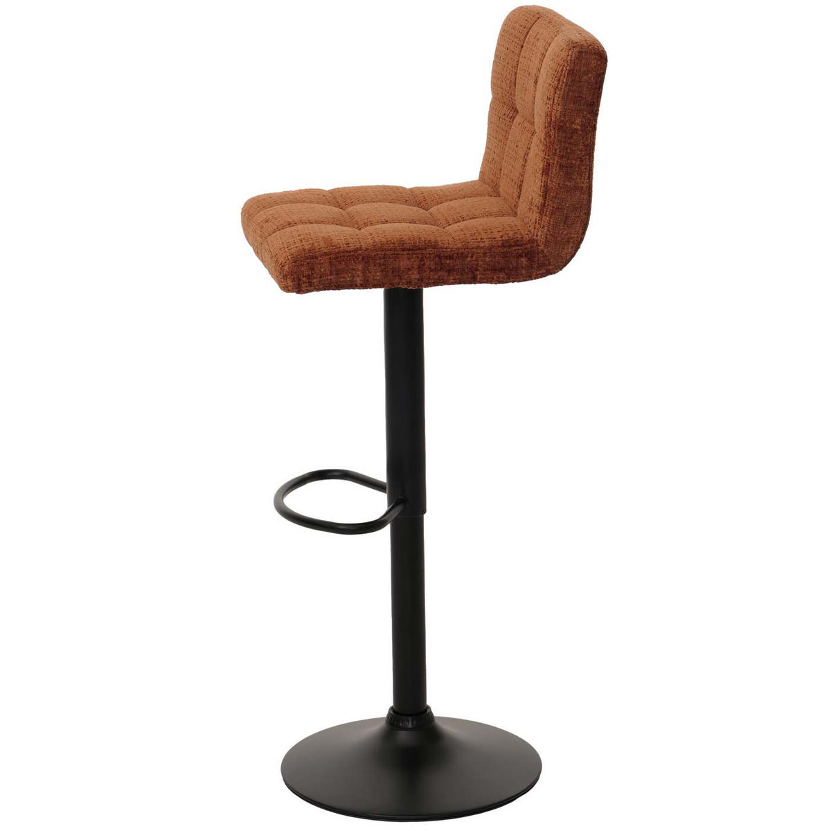 BARHOCKER 2er-Set gepolstert mit Lehne Sitzhöhe 63-83cm höhenverstellbar drehbar Stoff Chenille terracotta - Orange, Textil (38/107/41cm) - PROREGAL