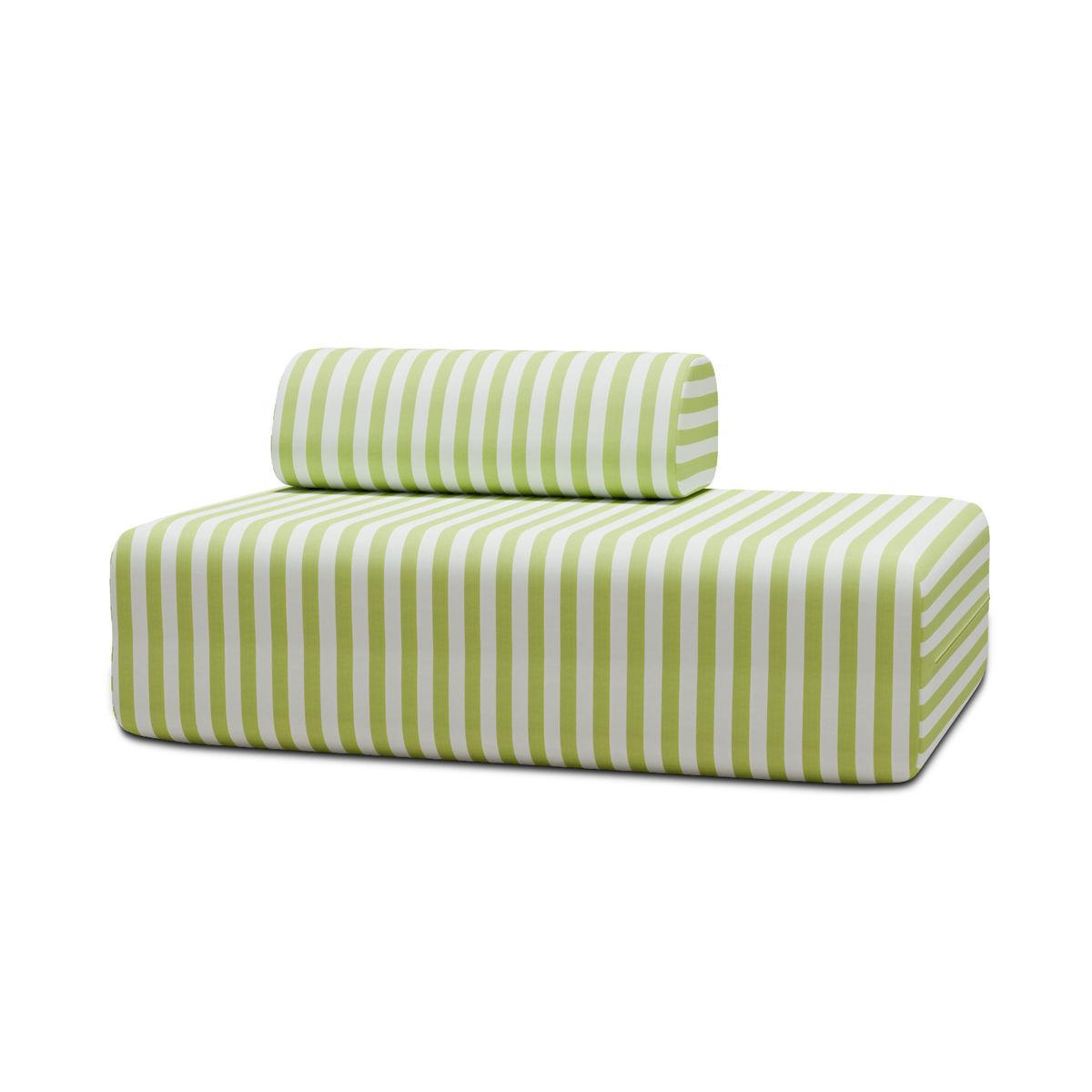 ZWEISITZER-GARTENSOFA mit Streifen in Weiß und Anisgrün - Hellgrün, Textil (95/70.5/148cm)