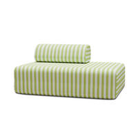 ZWEISITZER-GARTENSOFA mit Streifen in Weiß und Anisgrün - Hellgrün, Textil (95/70.5/148cm)