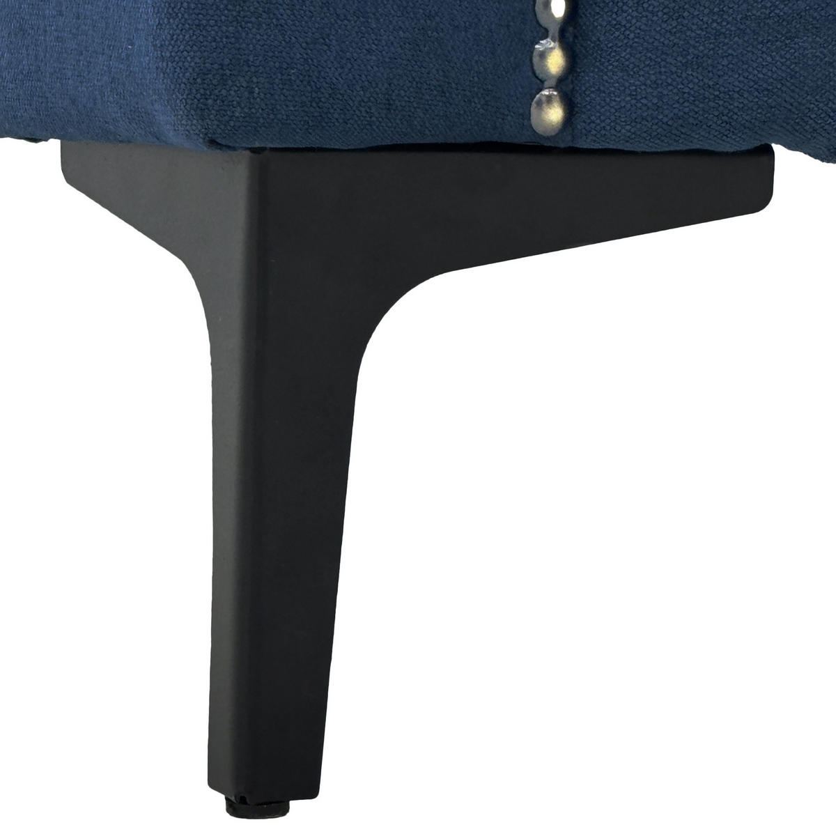 2-SITZER Sofa Polyester-Feinleinen mit Nieten und Metallfüßen 172/73.5/81.5 cm Blau - Blau, Textil (73.5/81.5/172cm) - Redom