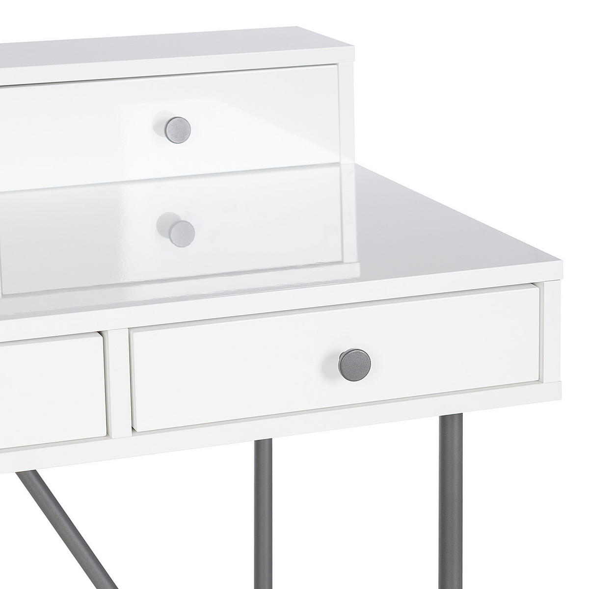 SCHREIBTISCH - Weiß / Schwarz - Weiß, Holzwerkstoff/Metall (55/120/87cm) - home24
