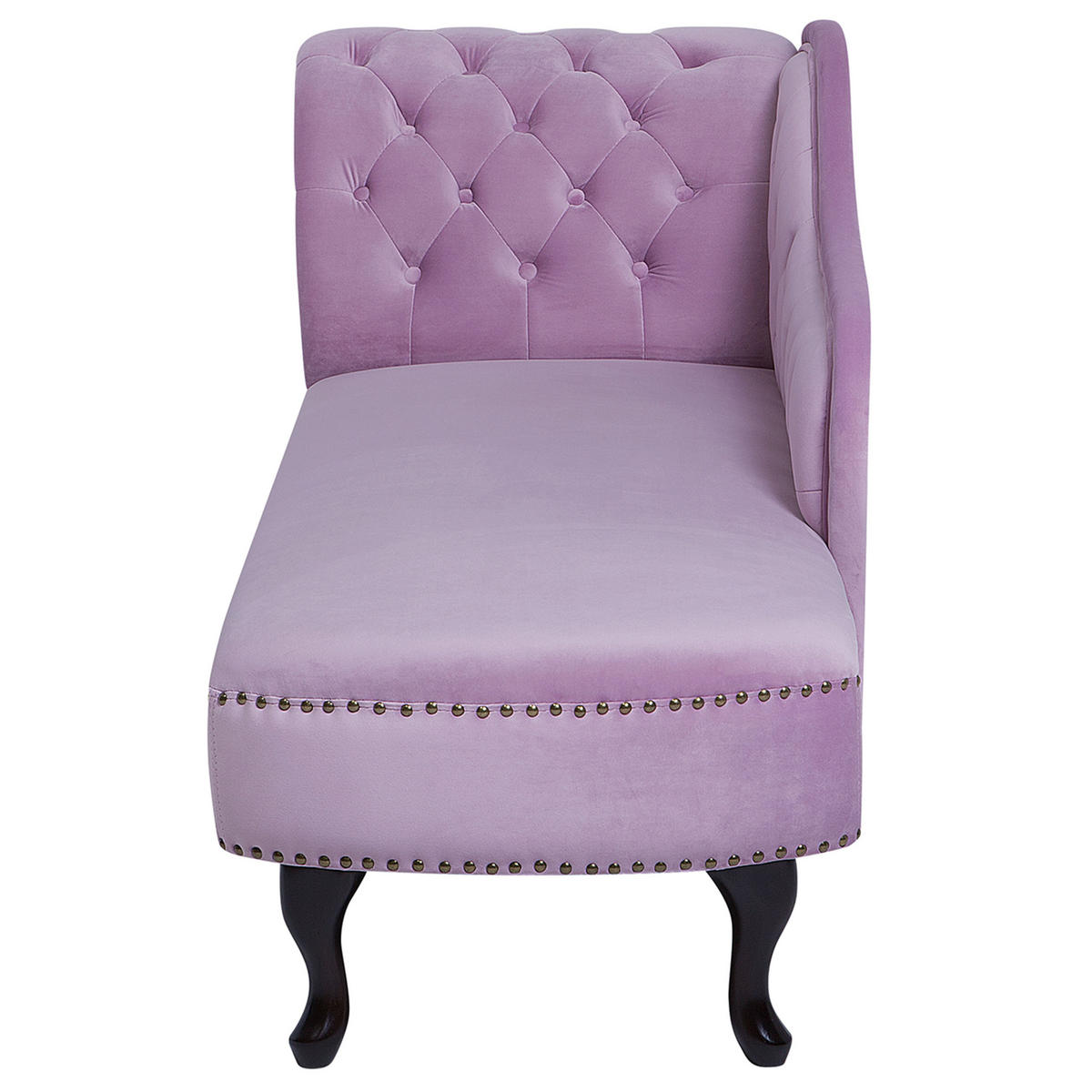 CHAISELONGUE Samtstoff violett linksseitig Nimes - Violett/Schwarz, Textil (170/79/61cm) - Beliani