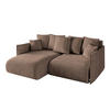 ECKSOFA mit Schlaffunktion und Bettkasten ONESK-L 208x165x40 Braun Velours - Braun, Holzwerkstoff/Kunststoff (208/165cm) - ALTDECOR