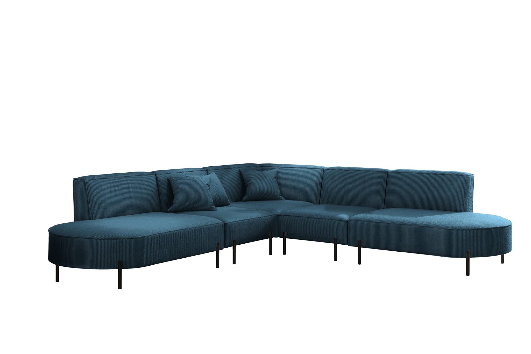 ECKSOFA Valencia - Blau, Holzwerkstoff/Textil (303/303cm) - Fun Möbel