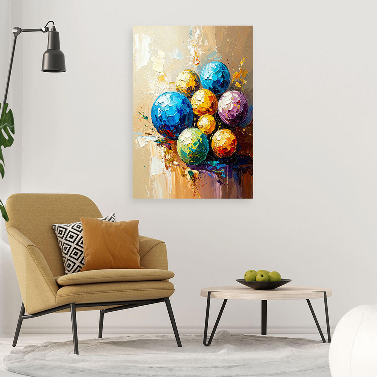 LEINWANDBILD Abstraktion 80x120cm - Multicolor, Textil (80/120cm) - Feeby