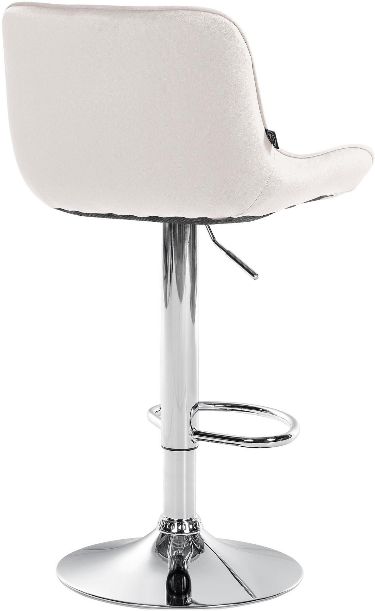BARHOCKER Samt creme - Chromfarben/Creme, Textil/Metall (49/85/51cm) - CLP
