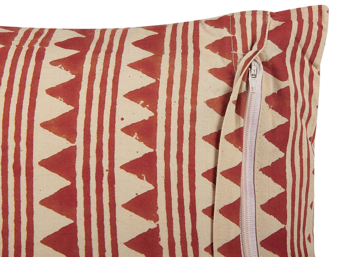 DEKOKISSEN Rot 45/45 cm Deglupta - Rot, Naturmaterialen/Textil (45/45cm) - Beliani