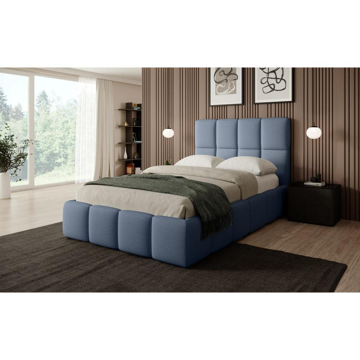 POLSTERBETT Nostro mit Bettkasten 140x200 cm hellblau - Schwarz/Hellblau, Textil (140/200cm) - Beautysofa
