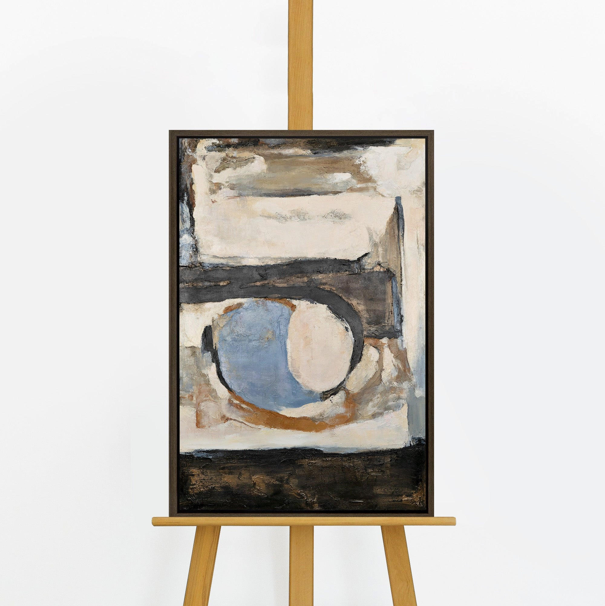 GEMÄLDE Geometrische Farben Schattenfugenrahmen Grau 60x40 cm - Grau, Holz (60/40cm) - YS-art gallery