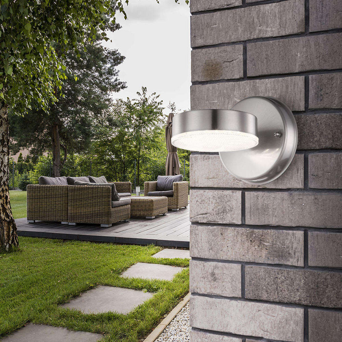 LED WANDLEUCHTE Edelstahl Silber 3er Set - Silberfarben, Metall (11.5/11.5/11.5cm) - Globo Lighting