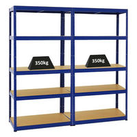 SCHWERLASTREGAL Slim Elephant S 2er-Set mit 2x 180x90x45 cm 5 Ebenen Fachlast 350 kg Blau - Blau, Metall (180/180/45cm) - PROREGAL