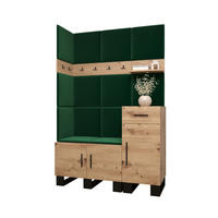 GARDEROBEN-SET 196/126/45,6 - Waldgrün/Schwarz, Holz/Kunststoff (126/196/45.6cm) - Abiks Möbel