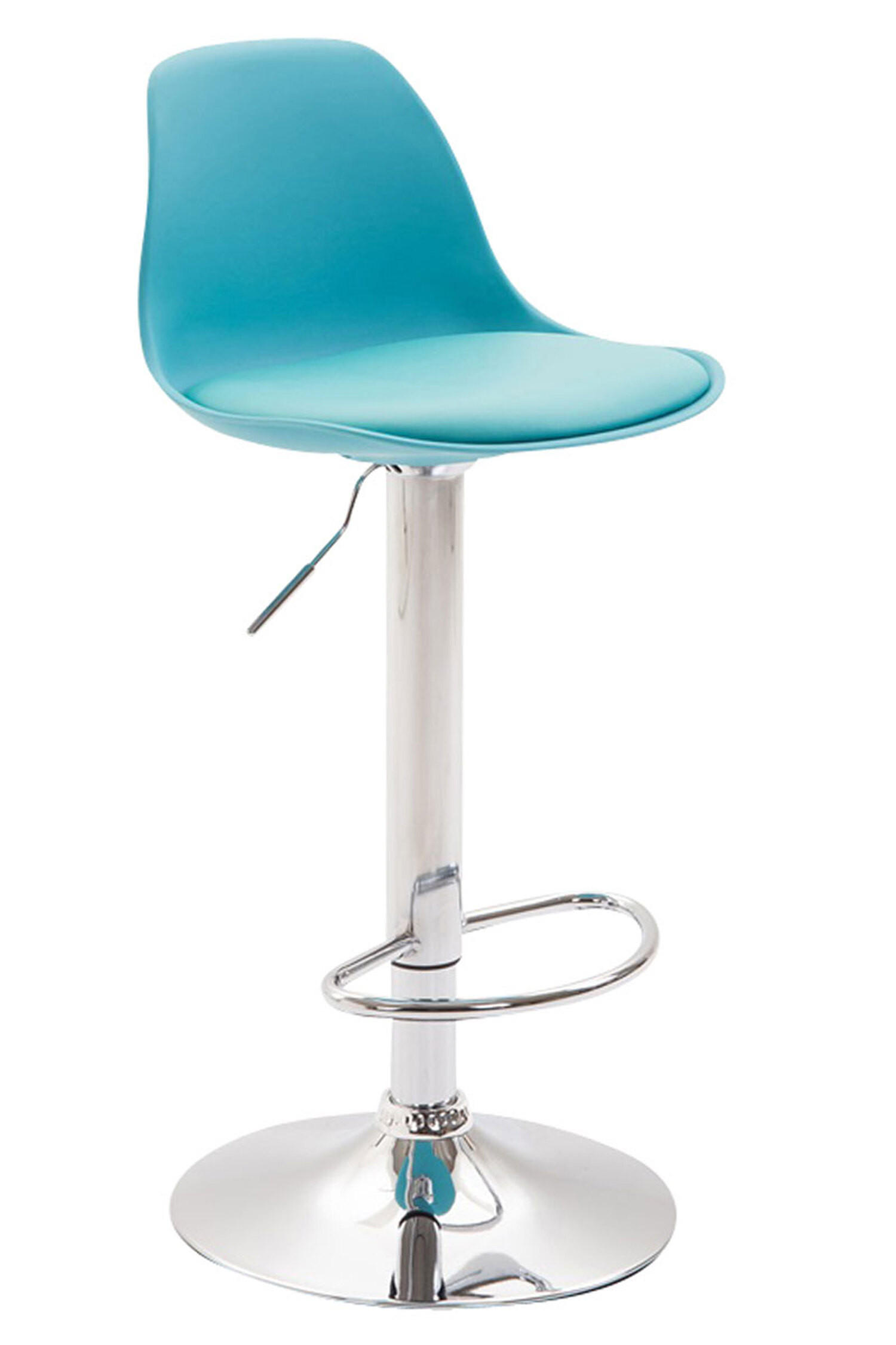 BARHOCKER Kilian, Gestell Metall in Chromoptik, Kunstleder Blau - Blau/Chromfarben, Kunststoff/Textil (39/100/43cm) - TPFLiving
