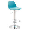 BARHOCKER Kilian, Gestell Metall in Chromoptik, Kunstleder Blau - Blau/Chromfarben, Kunststoff/Textil (39/100/43cm) - TPFLiving