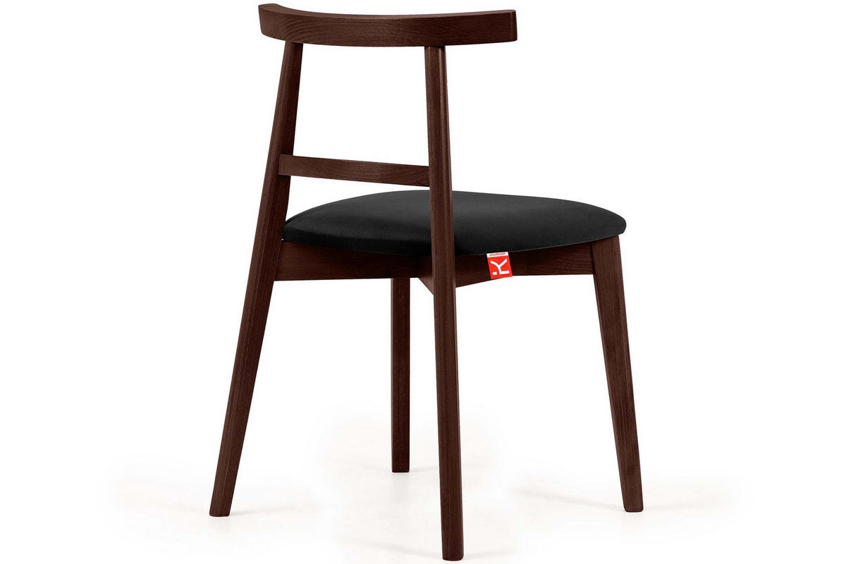 ESSTISCHSTÜHLE LILIO 2 St Vintage, Schwarz / Mahagoni - Schwarz, Holz/Textil (47/76/45cm) - KONSIMO®