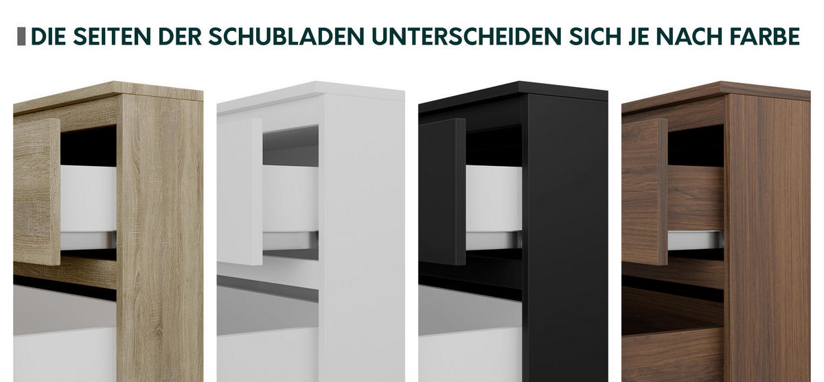 KOMMODE Malwa M3 - Nussbaumfarben, Holzwerkstoff (70/77/40cm) - MIRJAN24