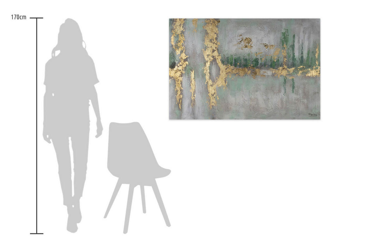 ÖLGEMÄLDE 120/80 cm - Grün, Holz/Textil (120/80cm) - KUNSTLOFT