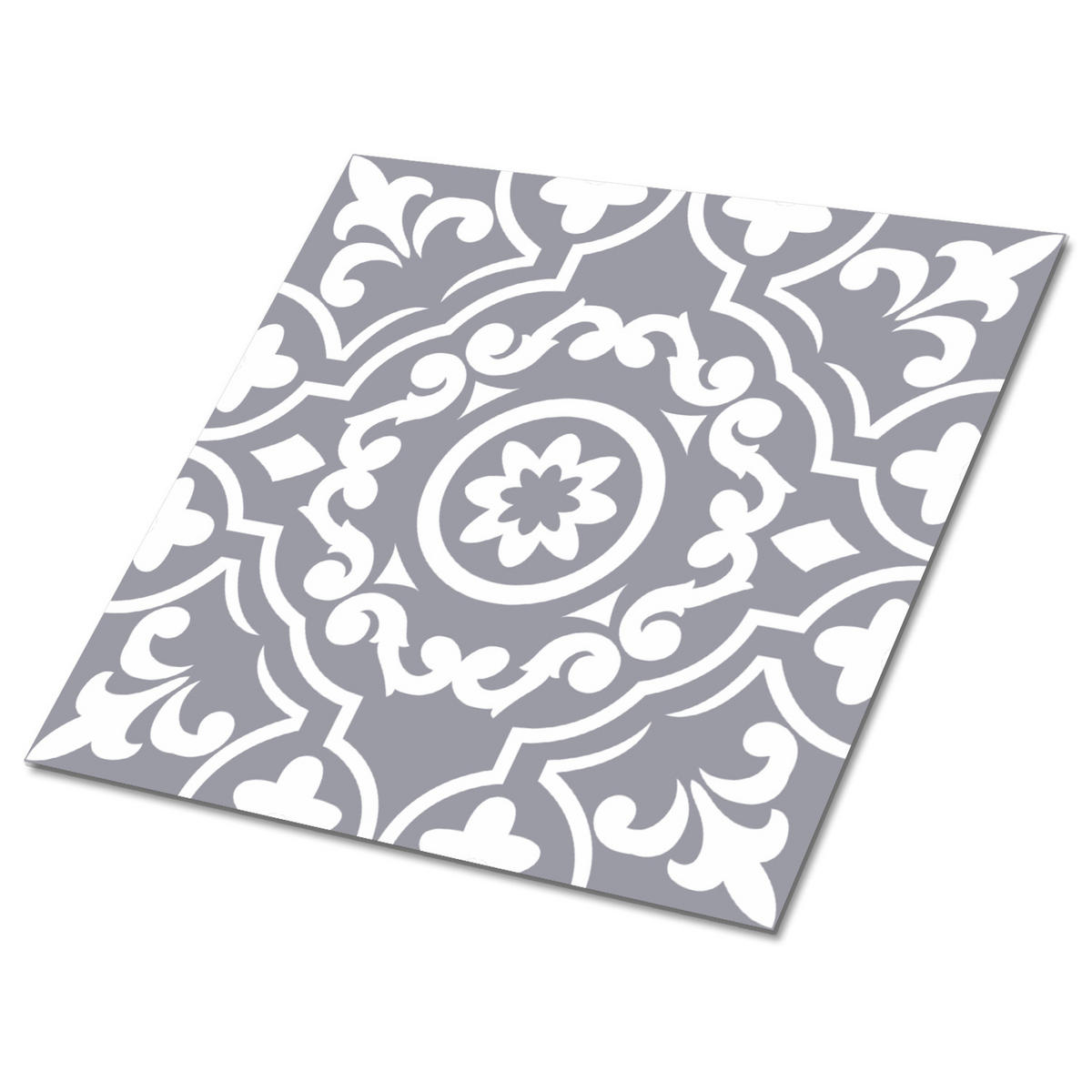 FLIESENAUFKLEBER 9 Stück 30x30 cm selbstklebend Arabisches Muster - Grau, Textil (30/1.6/30cm) - TULUP
