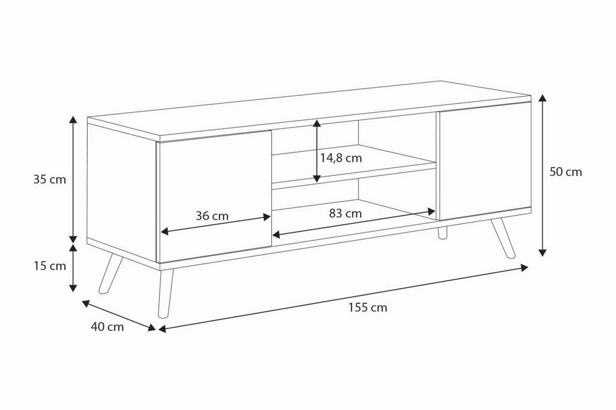 LOWBOARD Focus - Sonoma Eiche, Holzwerkstoff (40/50/155cm) - RAUMHIRSCH FURNITURE
