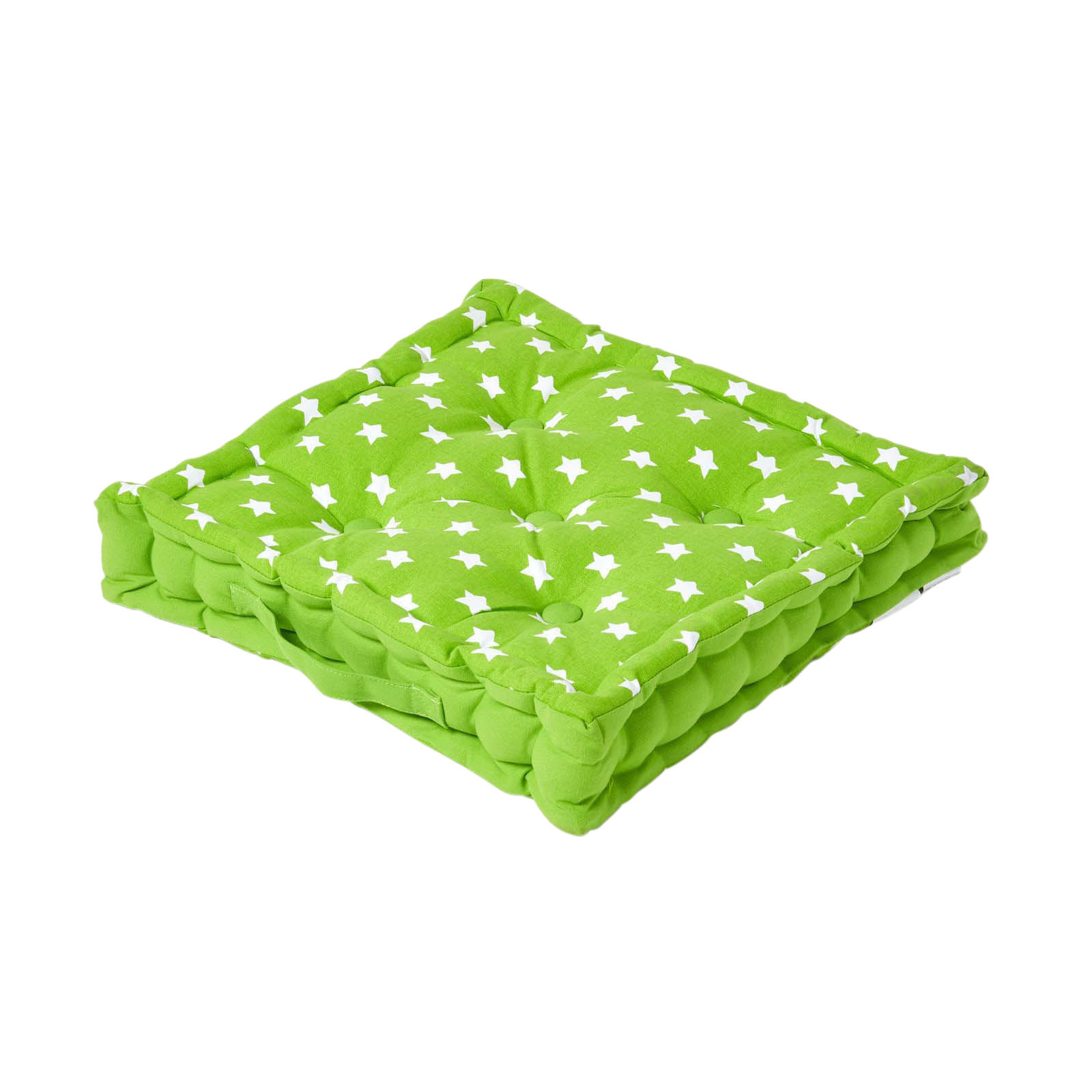 SITZKISSEN Sterne grün 50/50/10 cm - Grün, Textil (50/50/10cm) - Homescapes