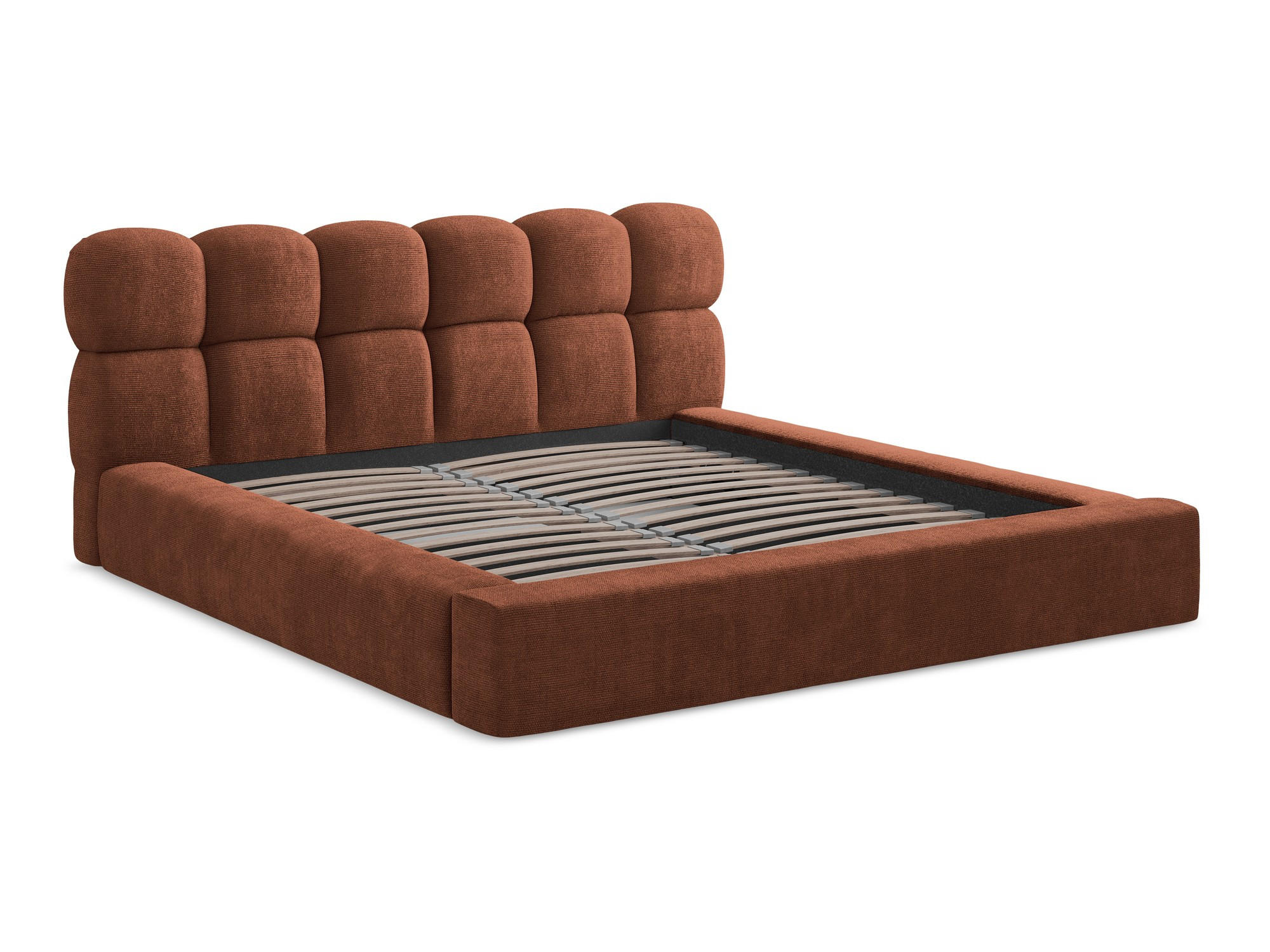 Thumbnail - Makamii Polsterbett, Terra cotta, Textil, 160x200 cm, Made in EU, Schlafzimmer, Betten, Polsterbetten