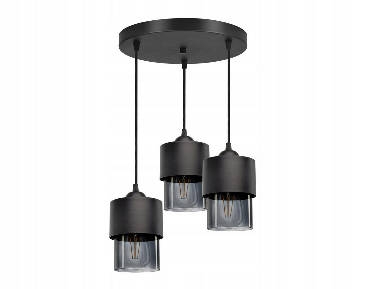PENDELLEUCHTE Hege - Transparent/Anthrazit, Glas/Metall (35/35/70cm) - kiki design