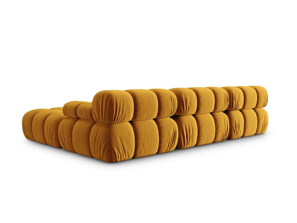 MODULARES-SOFA Bellis aus Samt gelb 4 Sitzplätze - Gelb, Textil (188/63/282cm) - Micadoni
