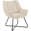 RELAXSESSEL mit Metallrahmen, Leinen, Beige - Beige/Schwarz, Keramik/Textil (71/85/70cm) - Woltu