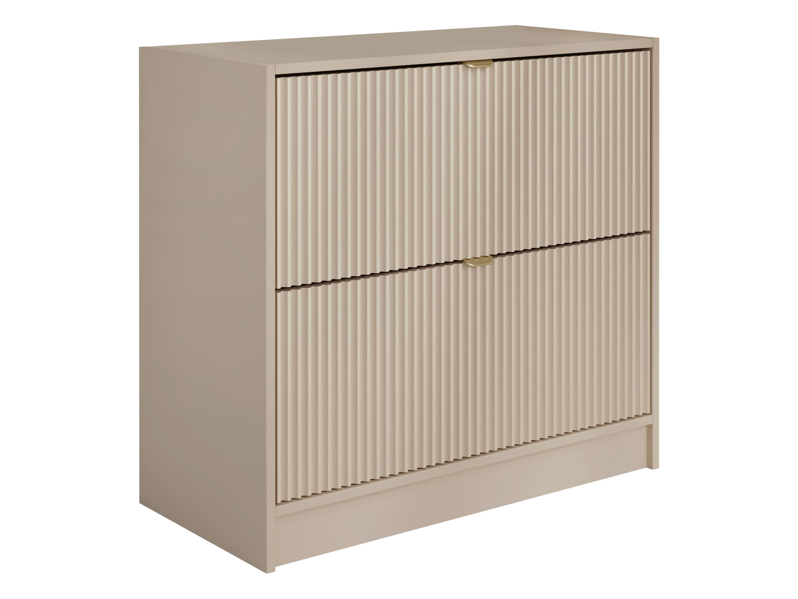 SCHUHSCHRANK Tireno 2K - Kaschmir/Goldfarben, Holzwerkstoff/Kunststoff (80/75/40cm) - MIRJAN24