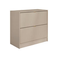 SCHUHSCHRANK Tireno 2K - Kaschmir/Goldfarben, Holzwerkstoff/Kunststoff (80/75/40cm) - MIRJAN24