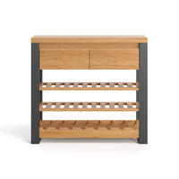 WEINREGAL Colet aus massivem Eichenholz - Eichefarben/Naturfarben, Holz (100/90/34cm) - Danzz