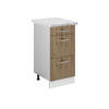 KÜCHENSCHRANK R-Line Artisan-Eiche 40 cm mit Schubladen AP Marmor - Weiß/Eiche Artisan, Holzwerkstoff (40/81.6/60cm) - Vicco