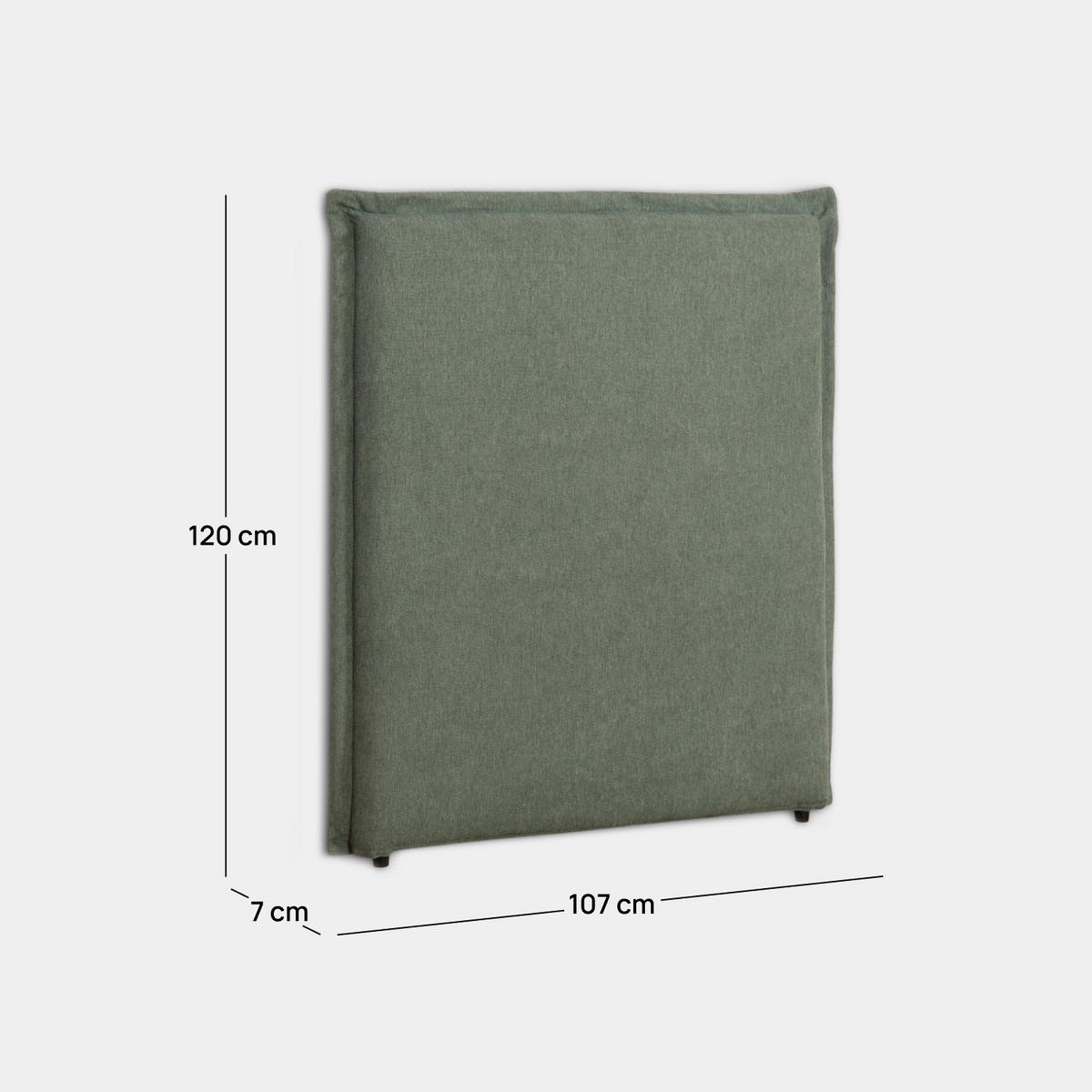 CABECERO INDIVIDUAL Louise Grün 107 cm x 120 cm - Grün, Textil (107/7cm) - Klast Home