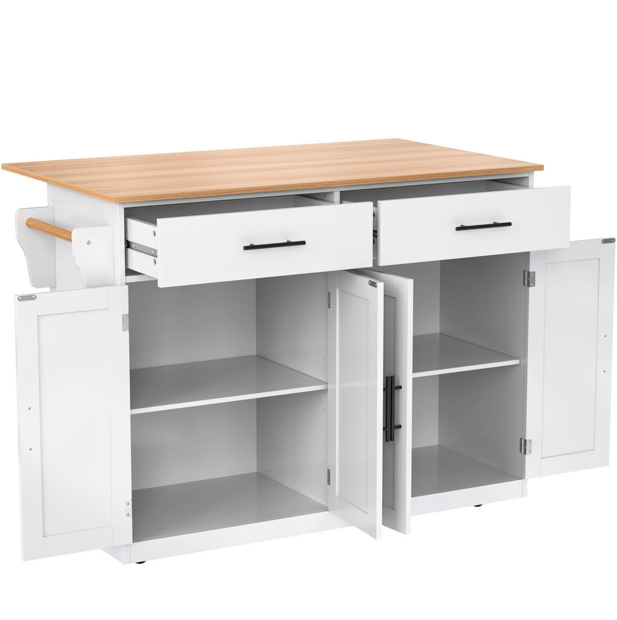 SERVIERWAGEN mit Klapptischplatte 120 x 46/70 x 91,5 cm White - Weiß, Holz (71/91.5/120cm) - Beauniv