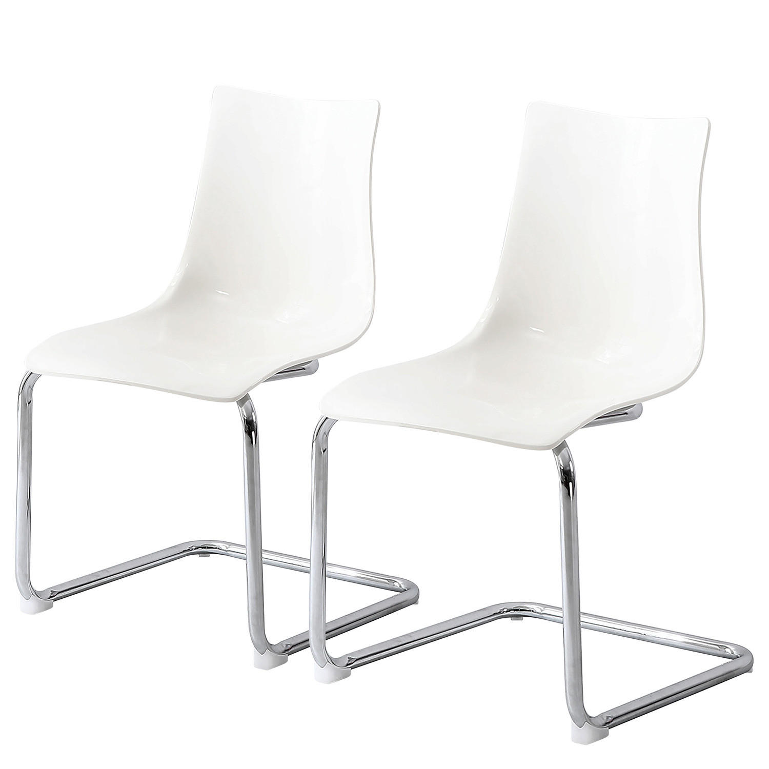 FREISCHWINGER - 2er-Set - Kunststoff / Eisen - Weiß, Kunststoff/Metall (47/82/51cm) - home24