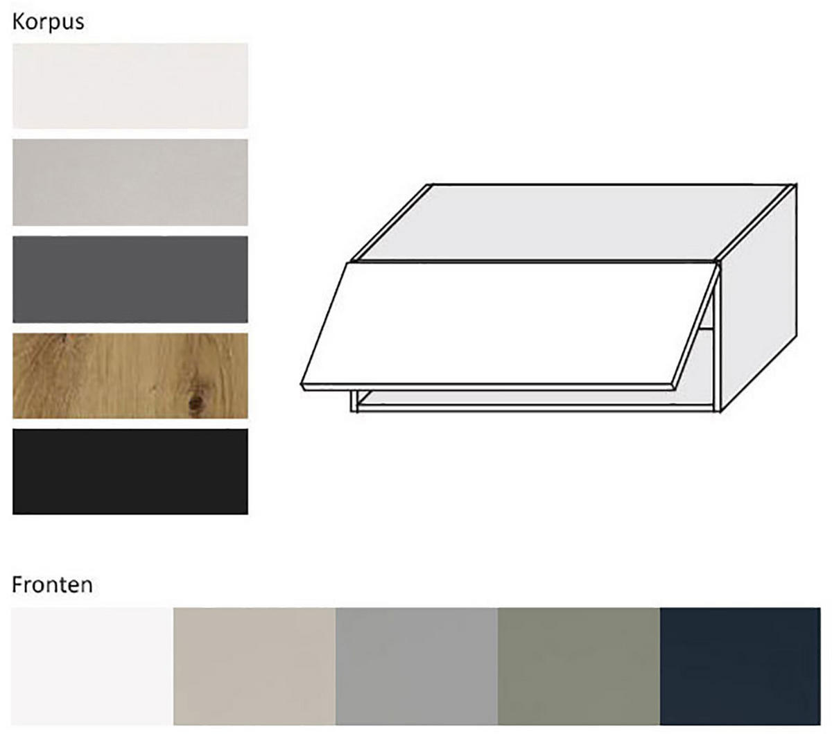 KLAPPHÄNGESCHRANK Oslo W4B/90 Lava / Kaschmir Matt 90 / 32,5 / 36cm - Blum Aventos - Kaschmir/Dunkelgrau, Holz/Holzwerkstoff (90/36/32.5cm) - Feldmann-Wohnen