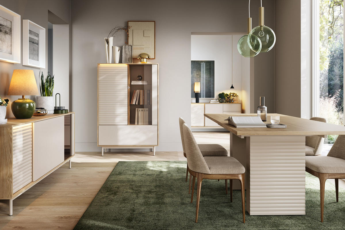 ESSTISCH TOGY 06 140-185/90 cm cm in Kaschmir / Geölter Eiche - Kaschmir/Eichefarben, Holzwerkstoff (60/100/47cm) - Deine Möbel 24