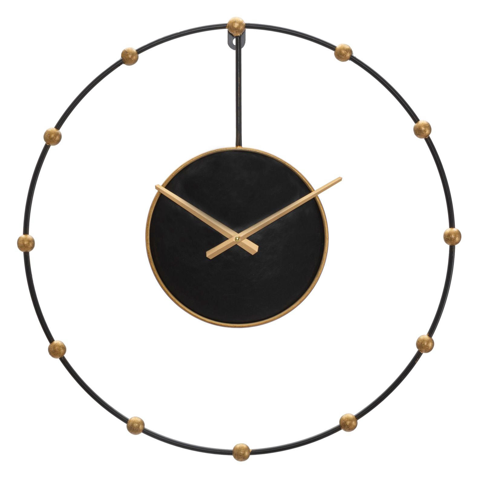 WANDUHR Pearl, schwarz, Eisen, 61 x 4,5 x 61 cm - Schwarz, Metall (61/61/4.5cm) - Mauro Ferretti