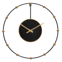 WANDUHR Pearl, schwarz, Eisen, 61 x 4,5 x 61 cm - Schwarz, Metall (61/61/4.5cm) - Mauro Ferretti