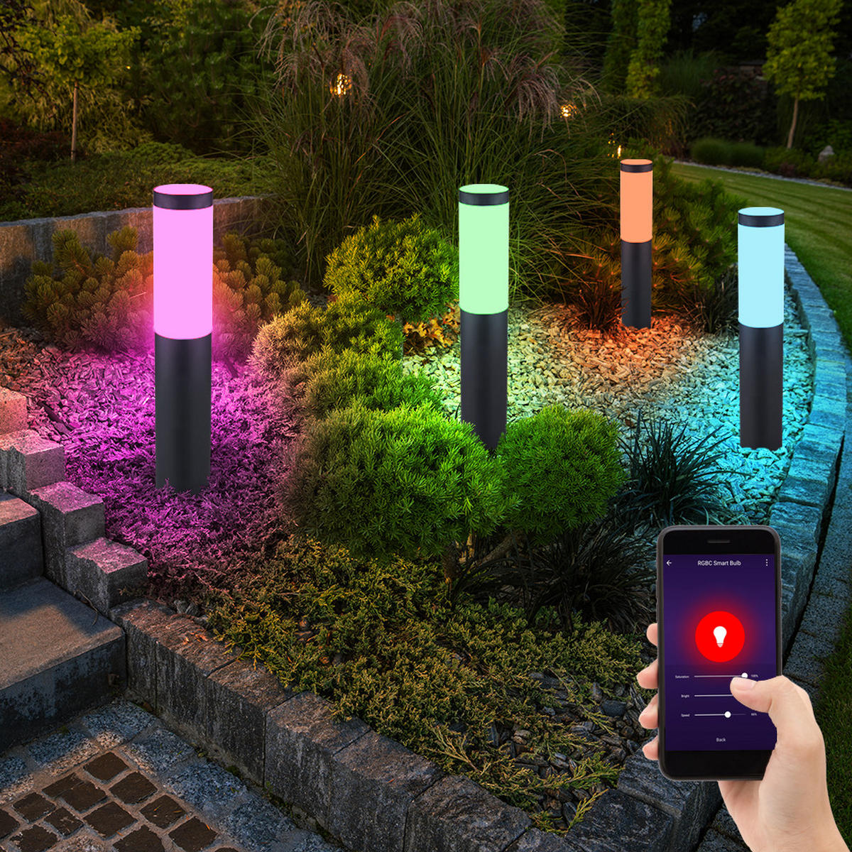 LED AUSSENLEUCHTE BOSTON Edelstahl Anthrazit - Anthrazit, Kunststoff (7.6/7.6/45cm)