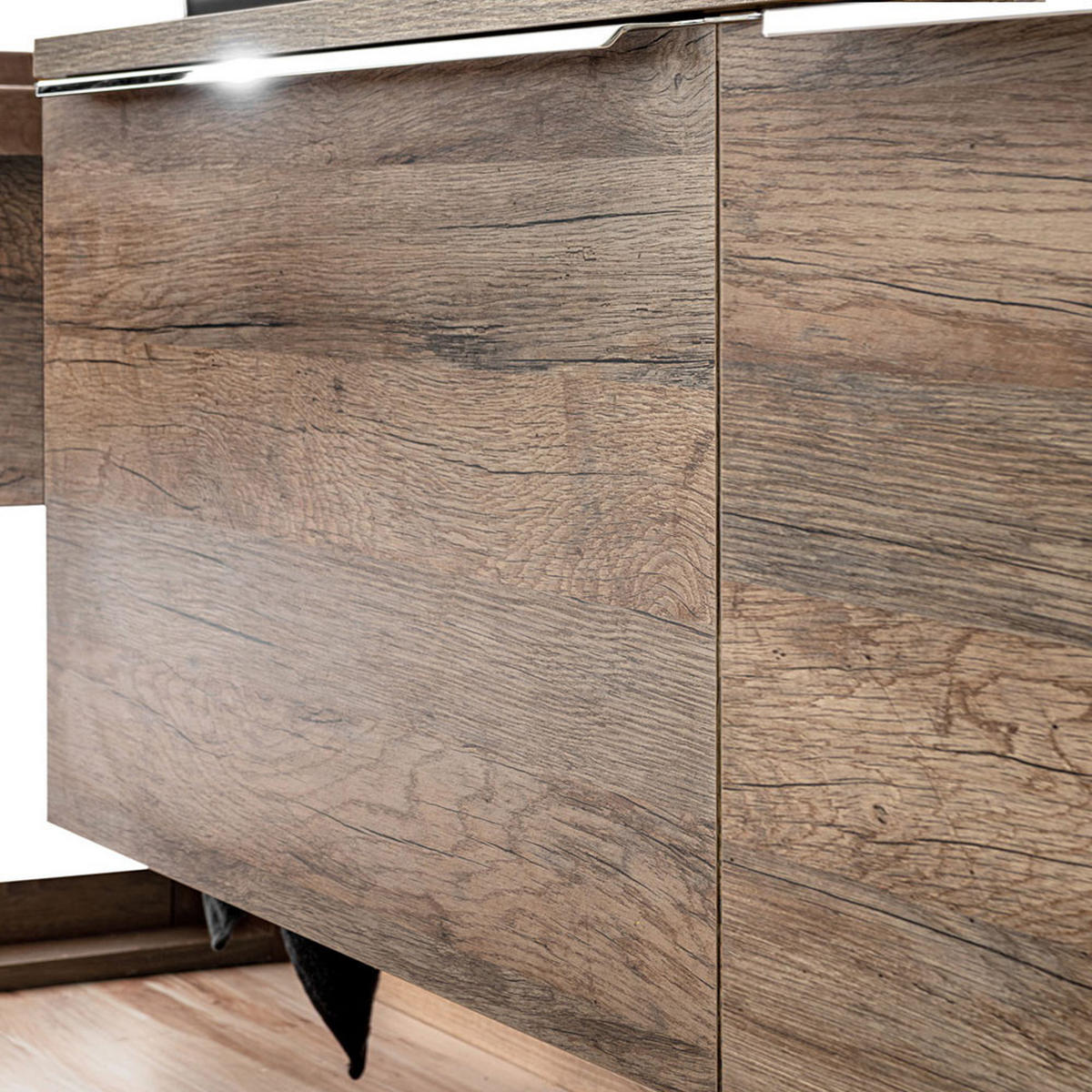 WASCHBECKENSCHRANK Puebla-56 - Braun, Holzwerkstoff (120/49/46cm) - Lomado