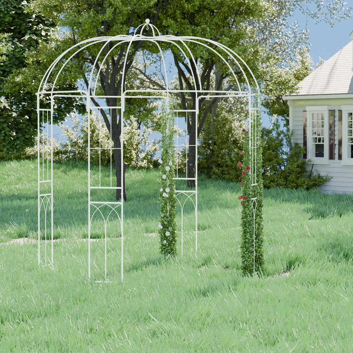 ROSENPAVILLON - Braun, Metall (211/269/211cm) - Relaxdays