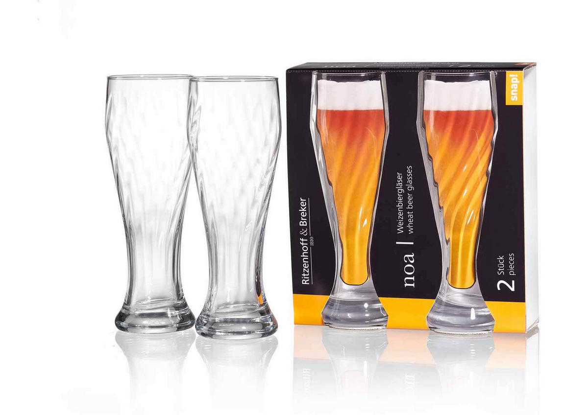 WEIZENBIERGLÄSER Noa transparent 0,5 Liter 8er Set - Transparent, Glas (0.5L) - Ritzenhoff Breker