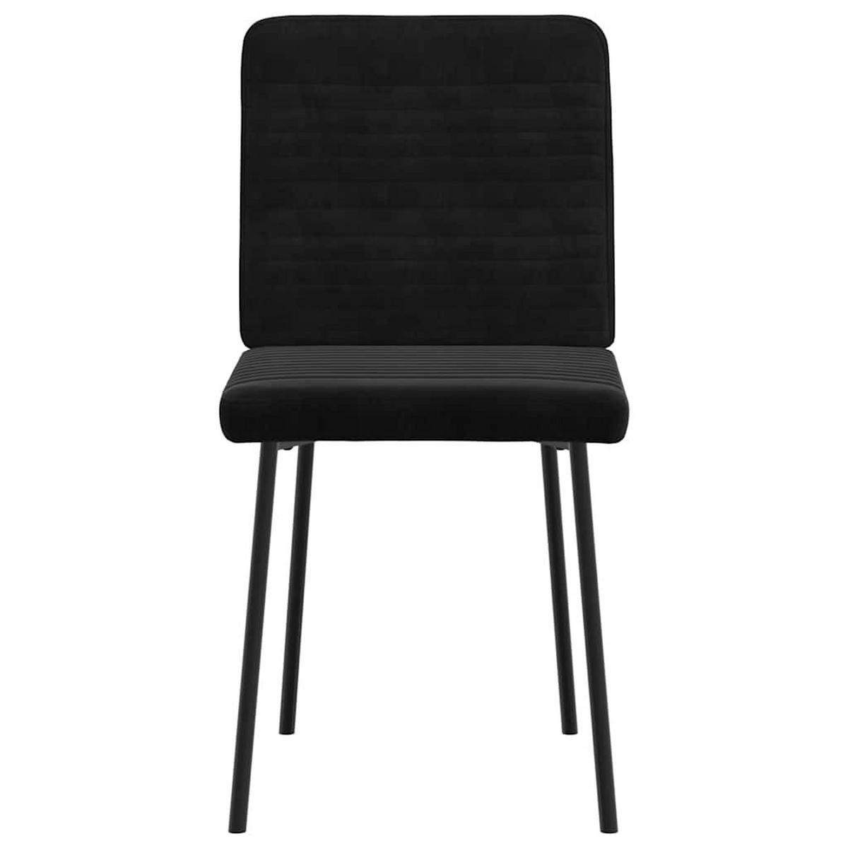 ESSZIMMERSTÜHLE 2 Stk. Schwarz Samt 45*54*83cm - Schwarz, Metall (45/83/54cm) - ZMH