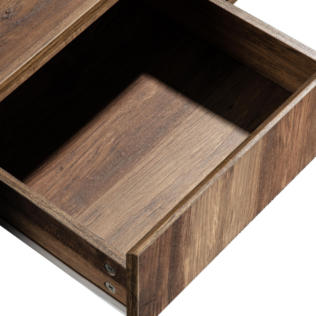 COUCHTISCH Holz Schwarzgrau mit doppelseitigen Ablagefächern - Cognac, Metall (106/57/40cm)