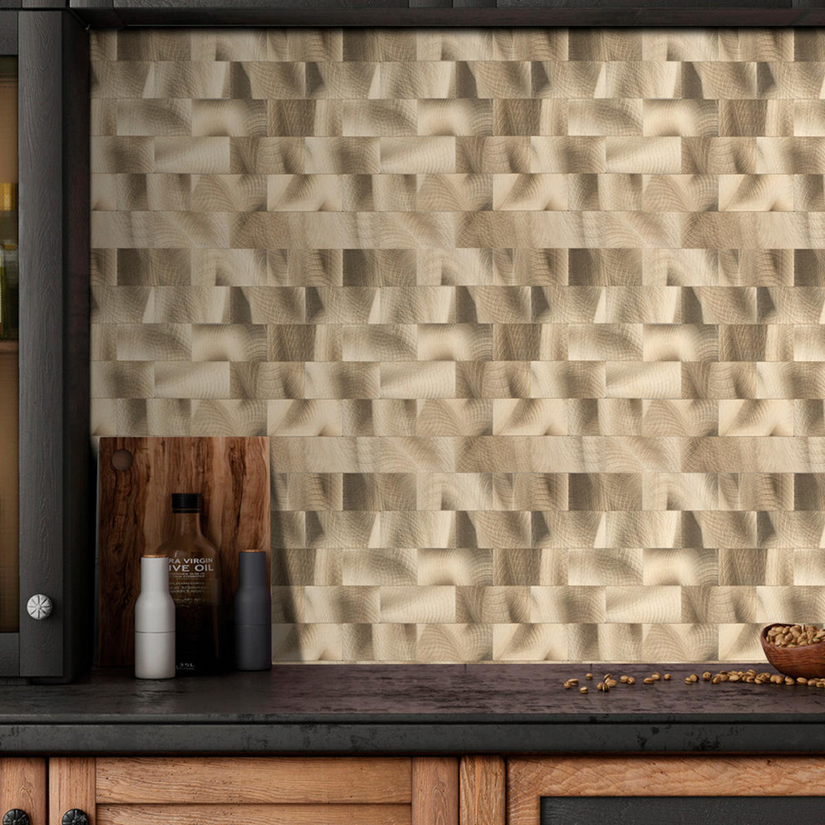 FLIESENAUFKLEBER 1 Stück 30 x 30 cm Selbstklebende Fliesen - Lime Oro - Goldfarben, Kunststoff (30/0.3/30cm) - Mazovia