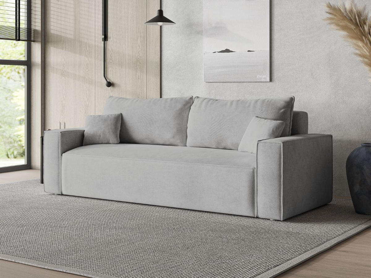 SOFA 230/90/70 Hellgrau Sivra - Hellgrau, Kunststoff/Textil (230/70/90cm) - Graingold