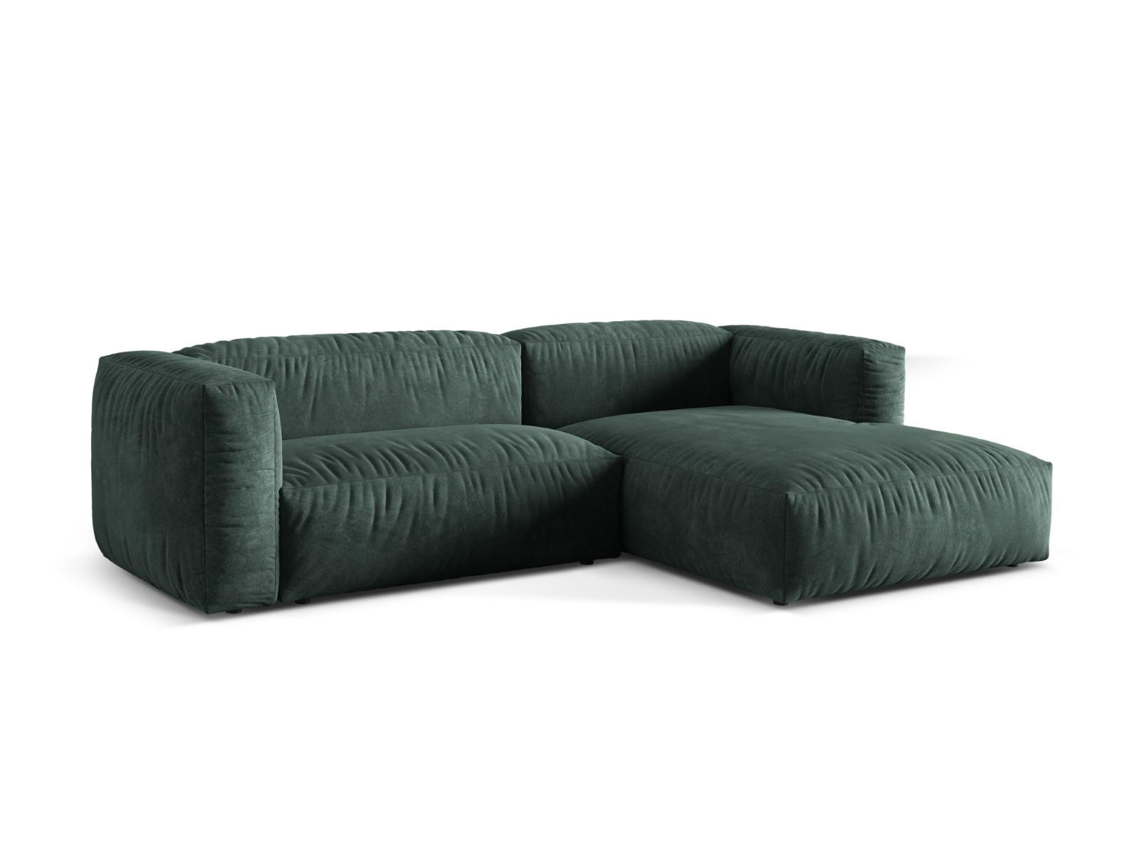 ECKSOFA modular rechts Martina aus Samt petrol 2 Sitzplätze - Salbeigrün, Textil (176/283cm) - Micadoni