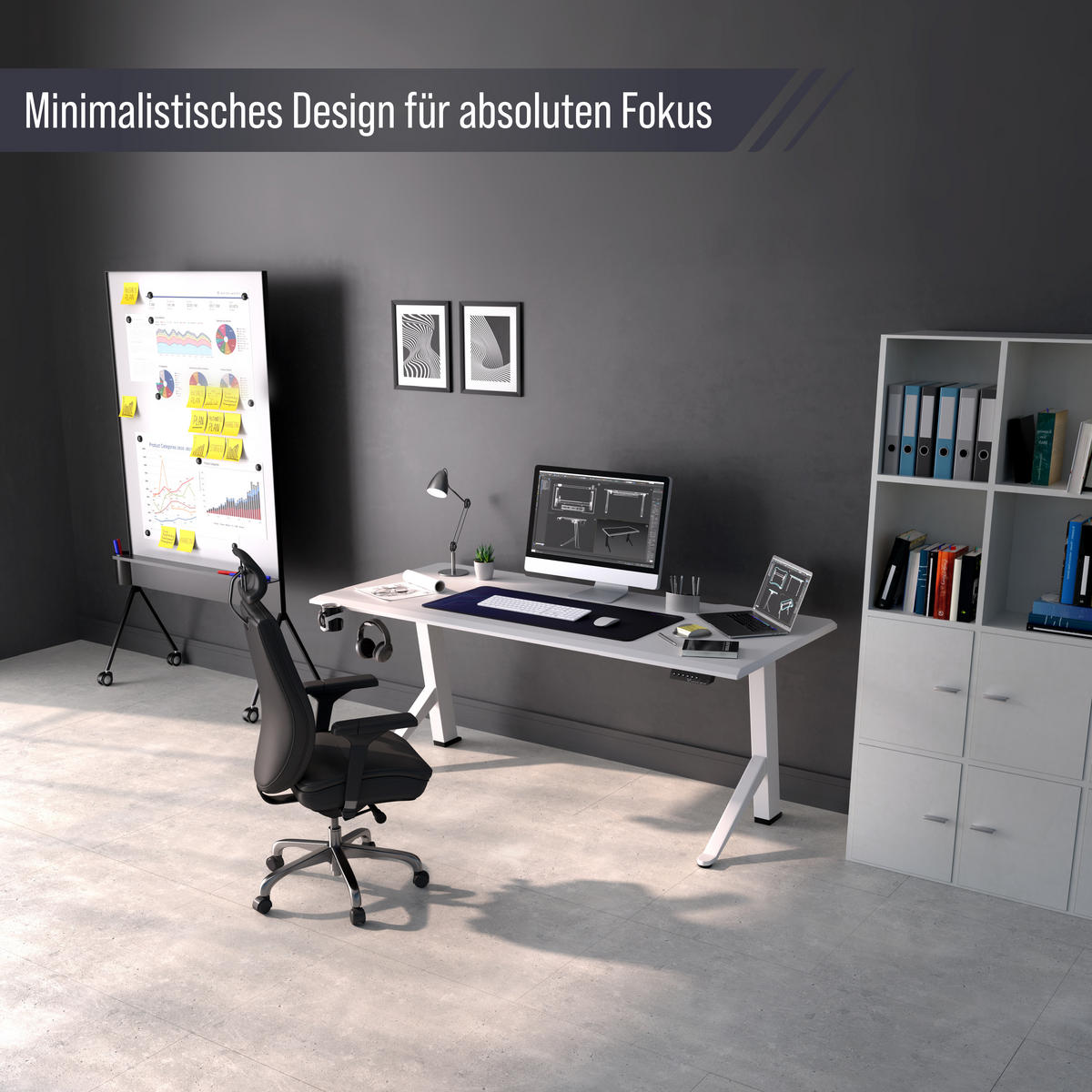 TISCHPLATTE 180x80, Schreibtischplatte 180x80 cm - Outline, Weiß - Weiß, Holzwerkstoff (180/80/2.5cm) - Ultimate Setup